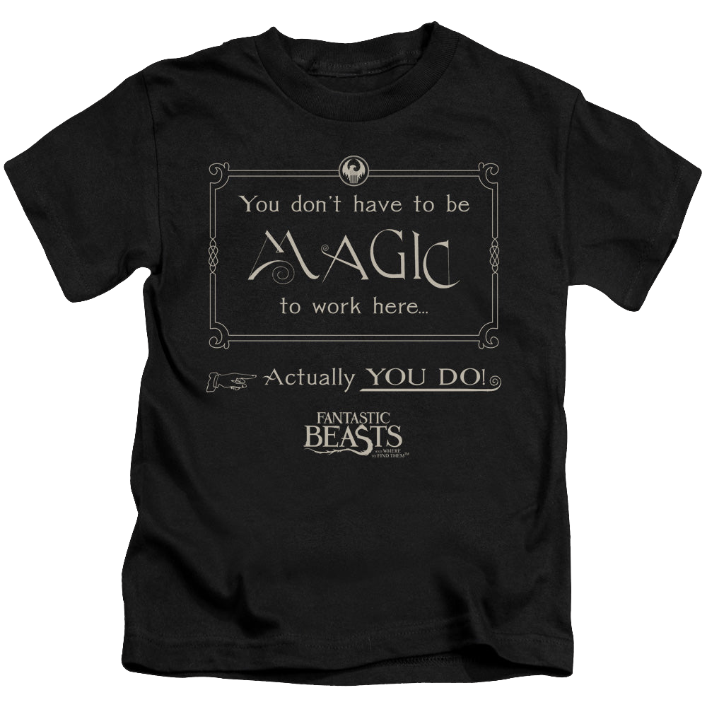 Fantastic Beasts and Where to Find Them Magic To Work Here - Kid's T-Shirt Kid's T-Shirt (Ages 4-7) Fantastic Beasts   