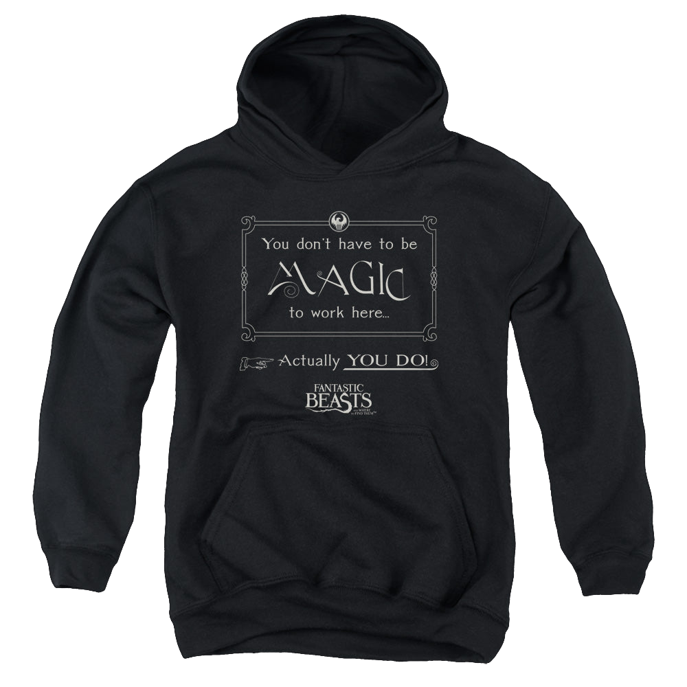 Fantastic Beasts and Where to Find Them Magic To Work Here - Youth Hoodie Youth Hoodie (Ages 8-12) Fantastic Beasts   