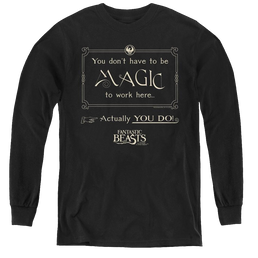 Fantastic Beasts And Where To Find Them Magic To Work Here - Youth Long Sleeve T-Shirt Youth Long Sleeve T-Shirt Fantastic Beasts   
