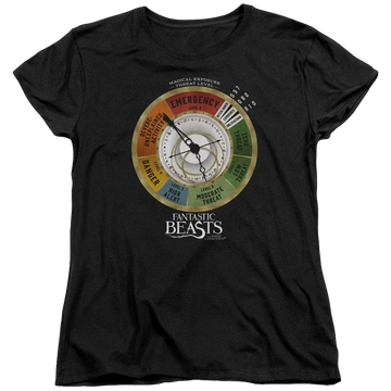 Black women's t-shirt with Fantastic Beasts Threat Gauge graphic