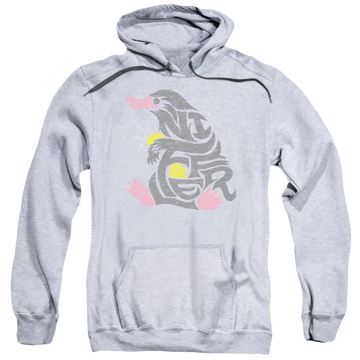 Athletic heather pullover hoodie with Fantastic Beasts Niffler graphic