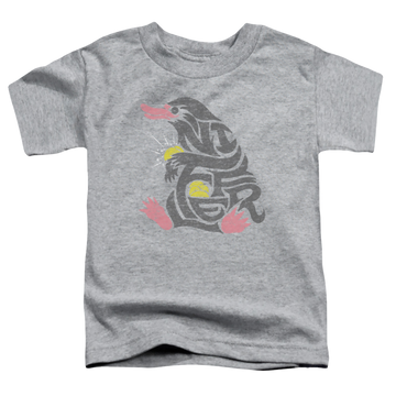 Athletic heather kid's t-shirt for ages 4 to 7 with Fantastic Beasts and Where to Find Them Niffler graphic