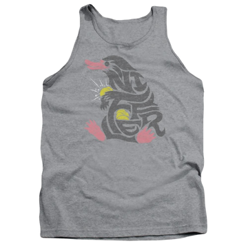 Athletic heather men's tank with Fantastic Beasts Niffler graphic
