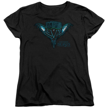 Black women's t-shirt with Fantastic Beasts Swooping Evil graphic
