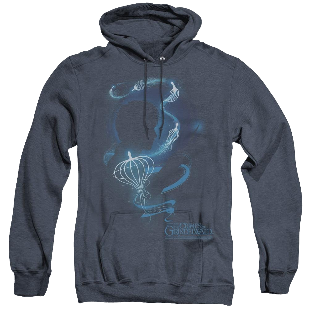 Fantastic Beasts And The Crimes Of Grindlewald Newt Silhouette - Heather Pullover Hoodie Heather Pullover Hoodie Fantastic Beasts   