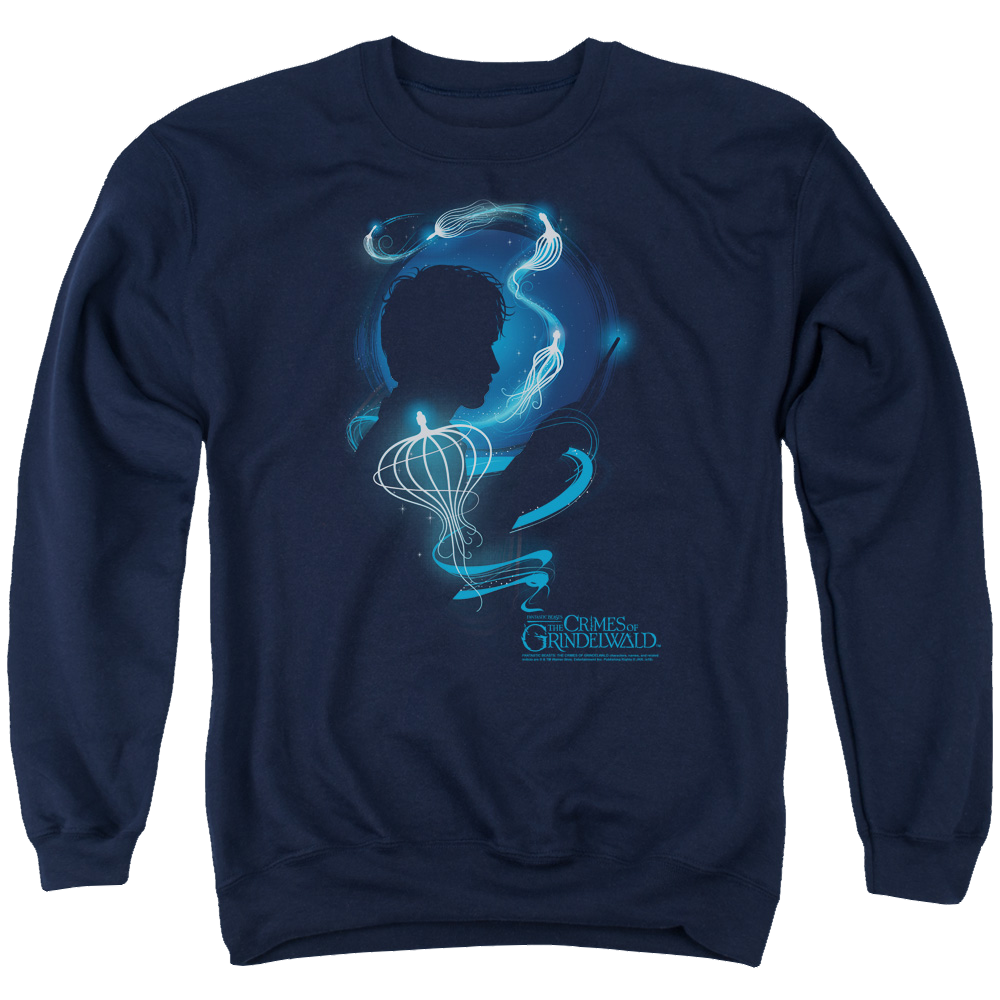 Fantastic Beasts And The Crimes Of Grindlewald Newt Silhouette - Men's Crewneck Sweatshirt Men's Crewneck Sweatshirt Fantastic Beasts   