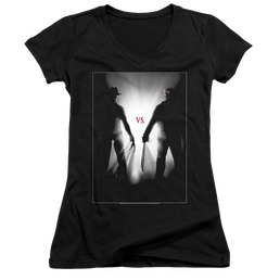 Freddy Vs Jason Silhouettes - Juniors V-Neck T-Shirt Juniors V-Neck T-Shirt Freddy vs Jason   