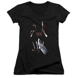Freddy Vs Jason Face Off - Juniors V-Neck T-Shirt Juniors V-Neck T-Shirt Freddy vs Jason   