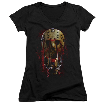 Freddy Vs Jason Mask And Claws - Juniors V-Neck T-Shirt Juniors V-Neck T-Shirt Freddy vs Jason   