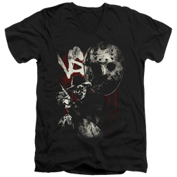 Freddy Vs Jason Scratches - Men's V-Neck T-Shirt Men's V-Neck T-Shirt Freddy vs Jason   