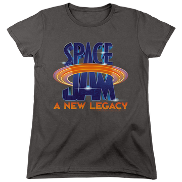 Charcoal women's t-shirt with Space Jam - A New Legacy Space Jam 2 Logo graphic