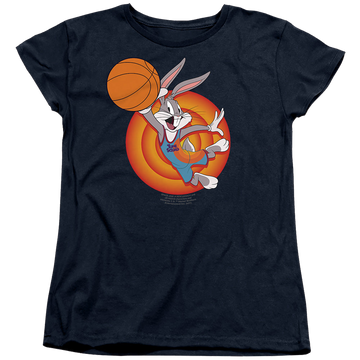 Navy women's t-shirt with Space Jam - A New Legacy Bugs Slam graphic