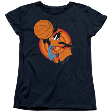Navy women's t-shirt with Space Jam - A New Legacy Daffy Slam graphic