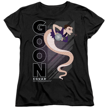 Black women's t-shirt with Space Jam - A New Legacy White Mamba graphic