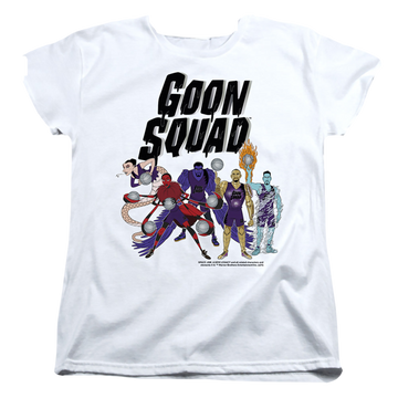 White women's t-shirt with Space Jam - A New Legacy Goon Squad Group graphic