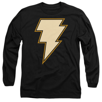 Black men's long sleeve t-shirt with Black Adam Chest Emblem graphic