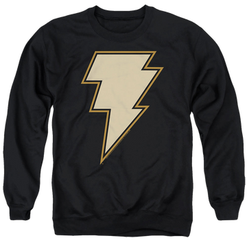 Black men's crewneck sweatshirt with Black Adam Chest Emblem graphic