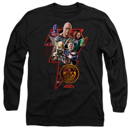 Black Adam Black Adam Character Bolt - Men's Long Sleeve T-Shirt Men's Long Sleeve T-Shirt Black Adam   
