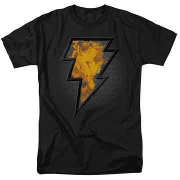 Black men's regular fit t-shirt with Black Adam Beveled Emblem graphic