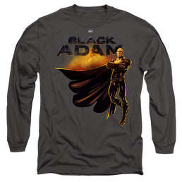 Black Adam Black Adam Logo With Character - Men's Long Sleeve T-Shirt Men's Long Sleeve T-Shirt Black Adam   