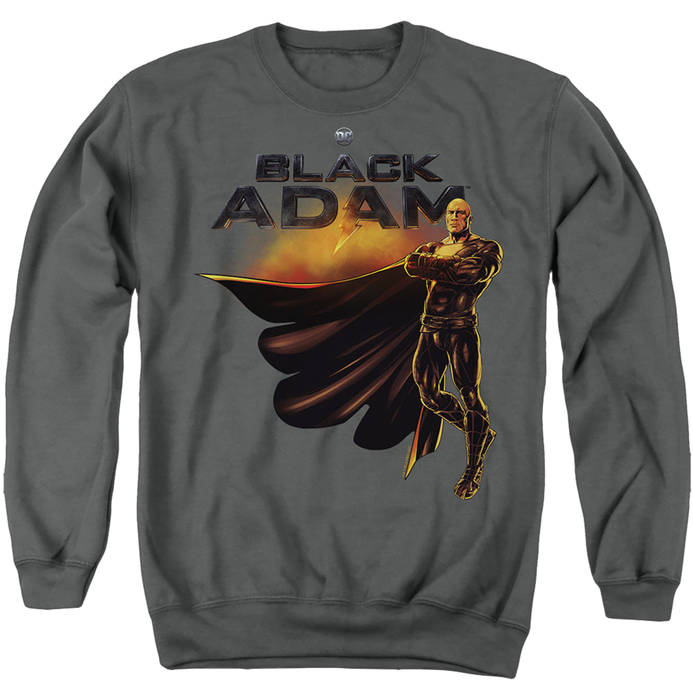 Black Adam Black Adam Logo With Character - Men's Crewneck Sweatshirt Men's Crewneck Sweatshirt Black Adam   