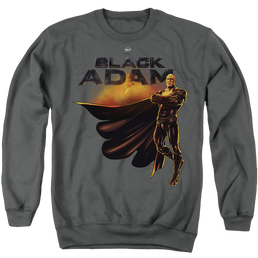 Black Adam Black Adam Logo With Character - Men's Crewneck Sweatshirt Men's Crewneck Sweatshirt Black Adam   
