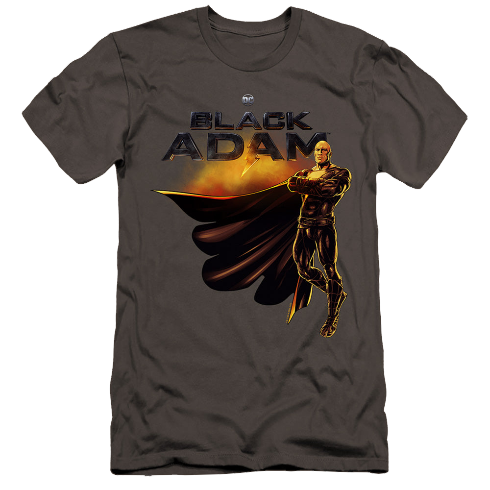 Black Adam Black Adam Logo With Character - Men's Premium Slim Fit T-Shirt Men's Premium Slim Fit T-Shirt Black Adam   