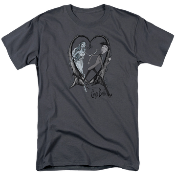 Charcoal men's regular fit t-shirt with Corpse Bride Runaway Groom graphic