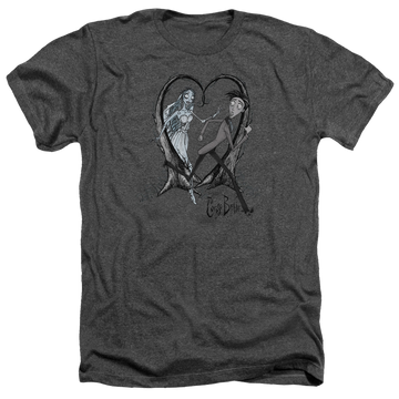 Charcoal men's heather t-shirt with Corpse Bride Runaway Groom graphic