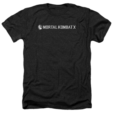 Charcoal men's heather t-shirt with Mortal Kombat Horizontal Logo graphic