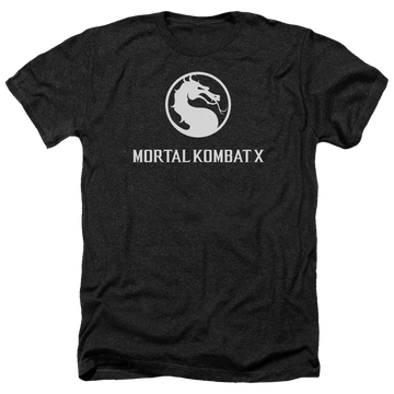 Charcoal men's heather t-shirt with Mortal Kombat Dragon Logo graphic