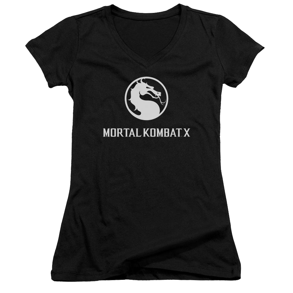 Mortal Kombat Dragon Logo Juniors V-Neck T-Shirt Juniors V-Neck T-Shirt Mortal Kombat   