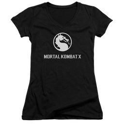 Mortal Kombat Dragon Logo Juniors V-Neck T-Shirt Juniors V-Neck T-Shirt Mortal Kombat   