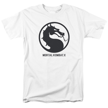 White men's regular fit t-shirt with Mortal Kombat Seal graphic