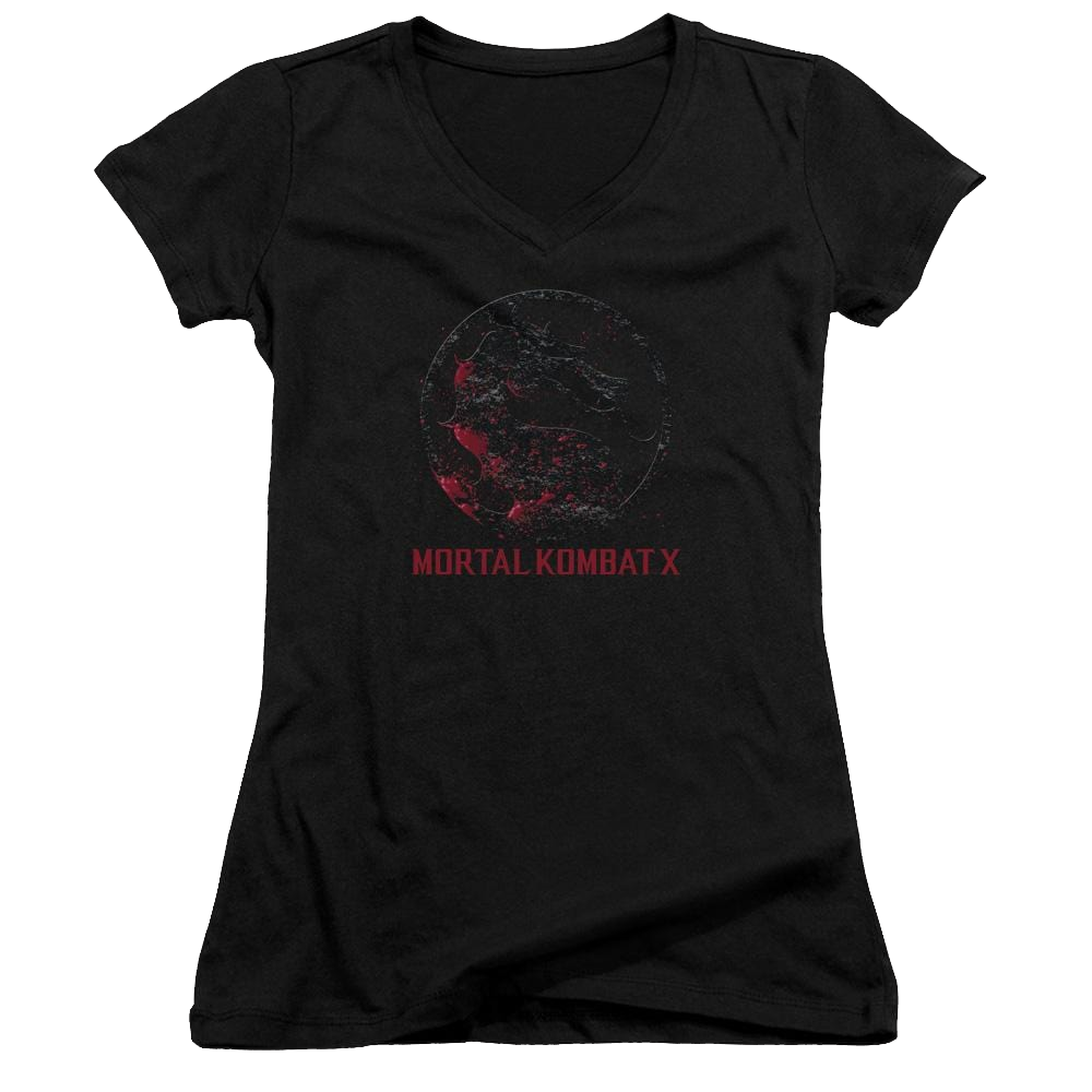 Mortal Kombat Bloody Seal Juniors V-Neck T-Shirt Juniors V-Neck T-Shirt Mortal Kombat   