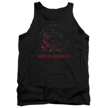 Black men's tank with Mortal Kombat Bloody Seal graphic