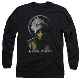 Mortal Kombat Scorpion Bust Men's Long Sleeve T-Shirt Men's Long Sleeve T-Shirt Mortal Kombat   