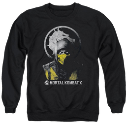 Mortal Kombat Scorpion Bust Men's Crewneck Sweatshirt Men's Crewneck Sweatshirt Mortal Kombat   