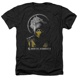 Mortal Kombat Scorpion Bust Men's Heather T-Shirt Men's Heather T-Shirt Mortal Kombat   