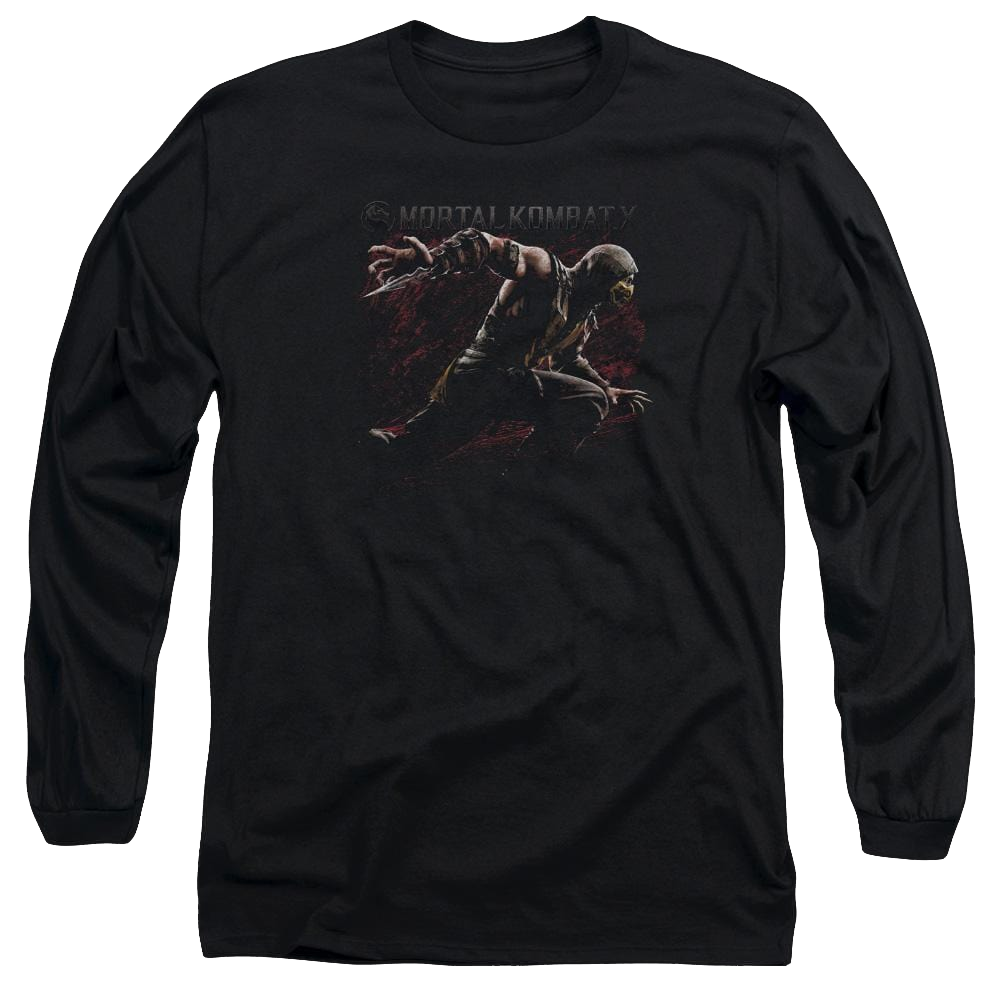 Mortal Kombat Scorpion Lunge Men's Long Sleeve T-Shirt Men's Long Sleeve T-Shirt Mortal Kombat   