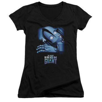 Iron Giant, The Giant And Hogarth - Juniors V-Neck T-Shirt Juniors V-Neck T-Shirt The Iron Giant   
