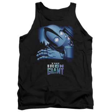 Black men's tank with The Iron Giant Giant And Hogarth graphic