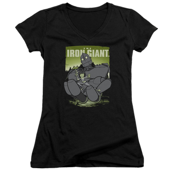 Iron Giant, The Helping Hand - Juniors V-Neck T-Shirt Juniors V-Neck T-Shirt The Iron Giant   
