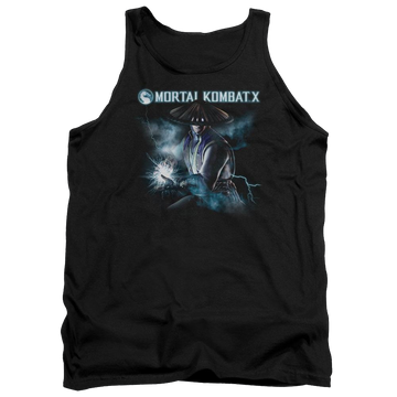 Black men's tank with Mortal Kombat Raiden graphic