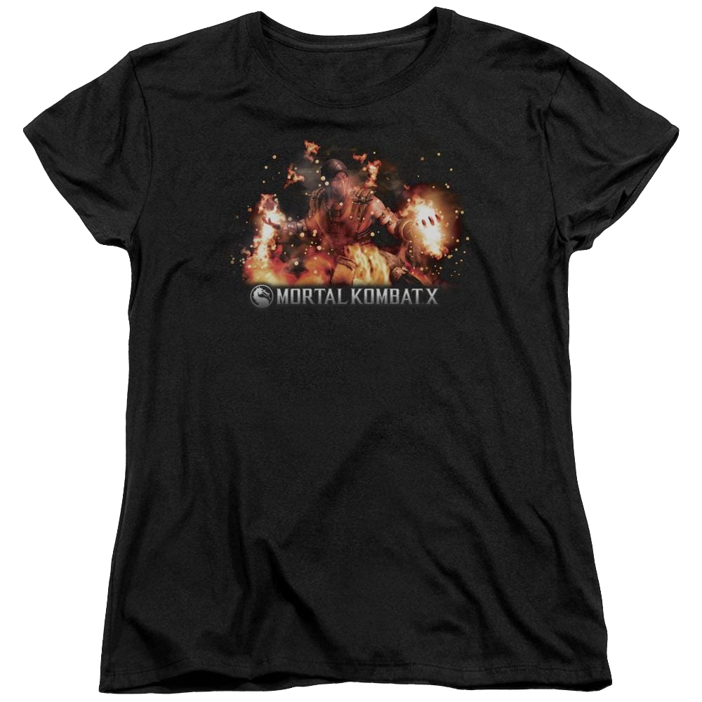 Mortal Kombat Scorpio Flames Women's T-Shirt Women's T-Shirt Mortal Kombat   
