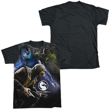 Mortal Kombat Three Of A Kind men's black back t-shirt