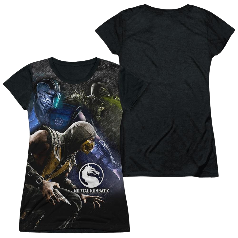 Mortal Kombat Three Of A Kind Juniors Black Back T-Shirt Juniors Black Back T-Shirt Mortal Kombat   
