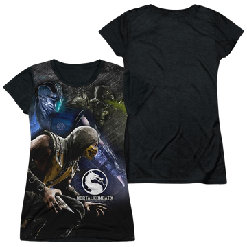 Mortal Kombat Three Of A Kind juniors black back t-shirt