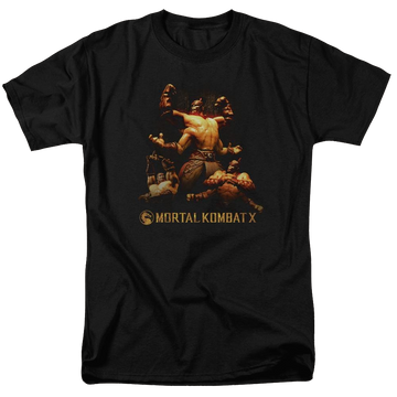 Black men's regular fit t-shirt with Mortal Kombat Goro graphic