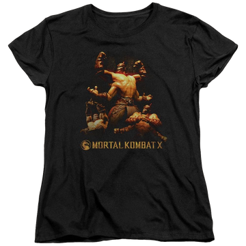 Black women's t-shirt with Mortal Kombat Goro graphic